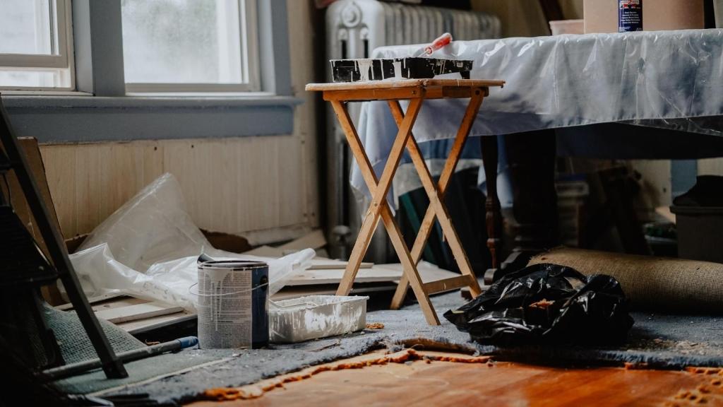 messy damaged apartment