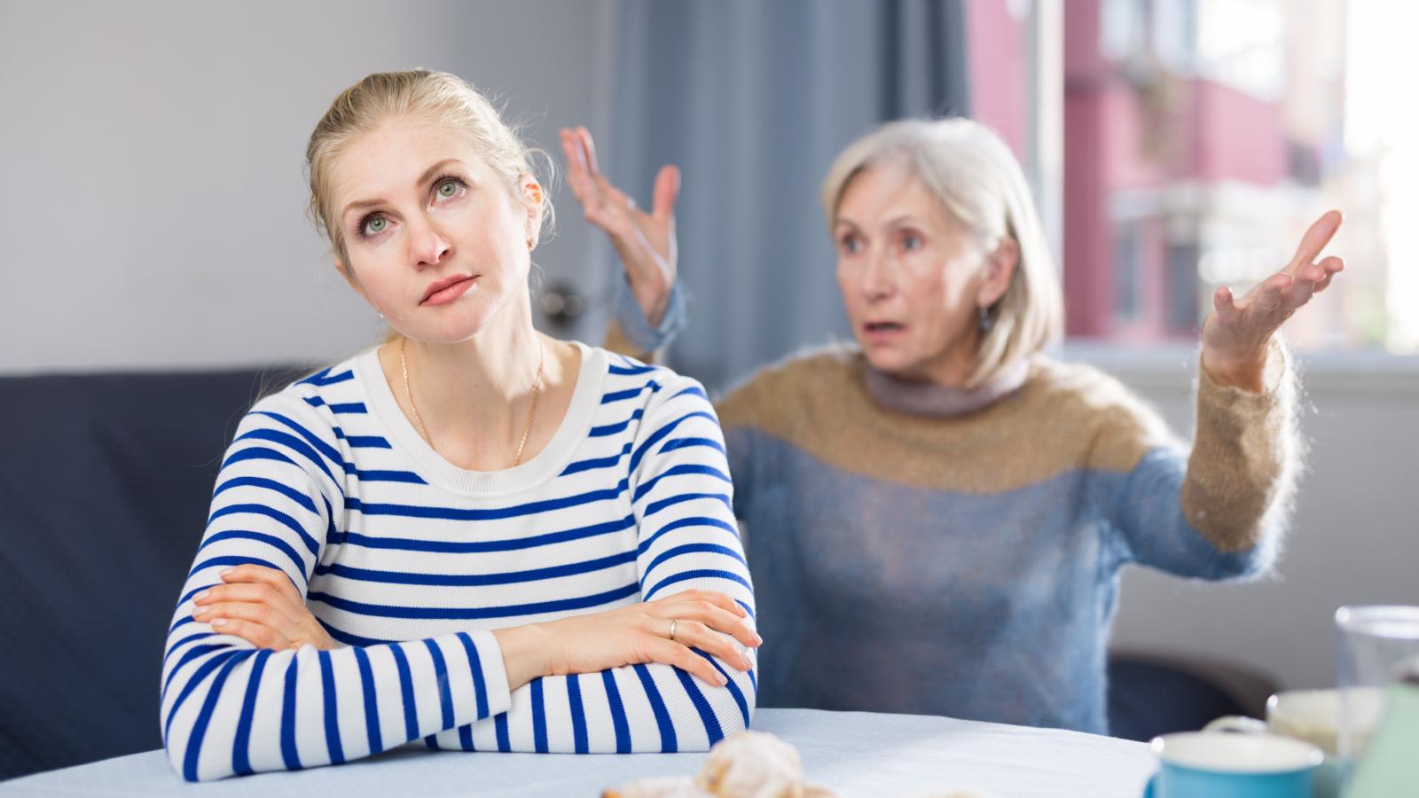 woman arguing with her mother