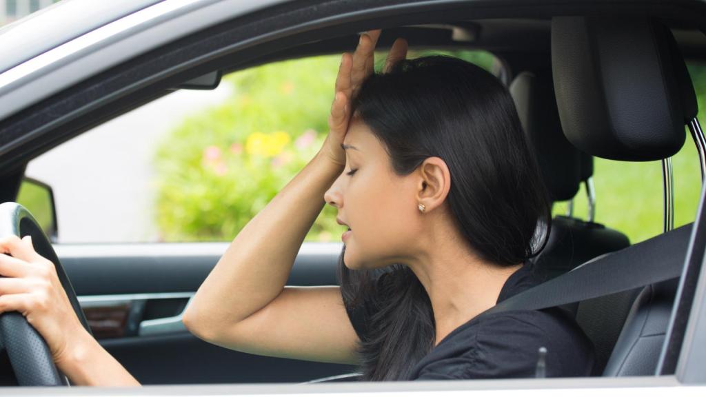 woman in a car