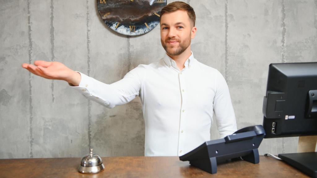 man working at a hotel