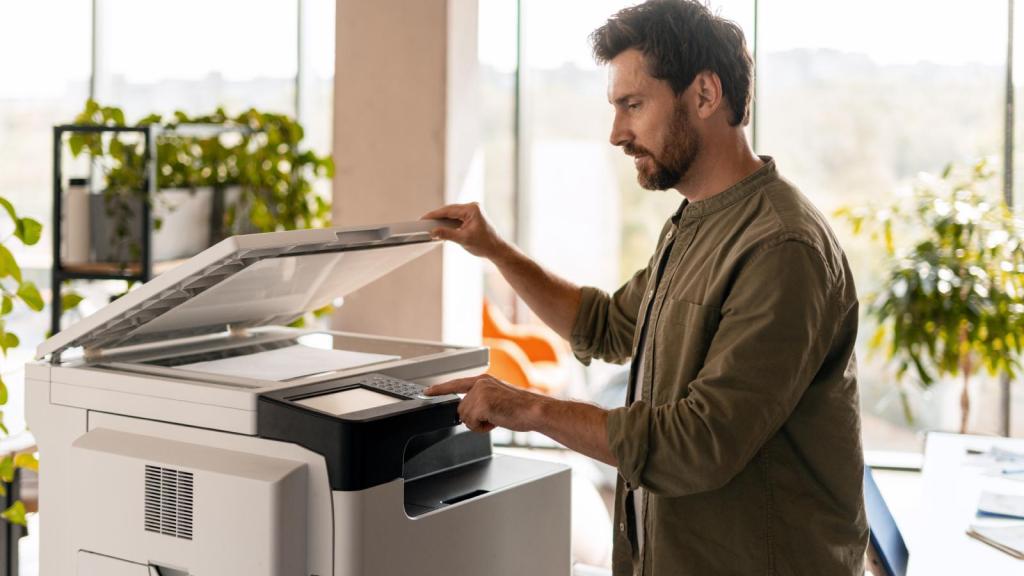 man with a copy machine