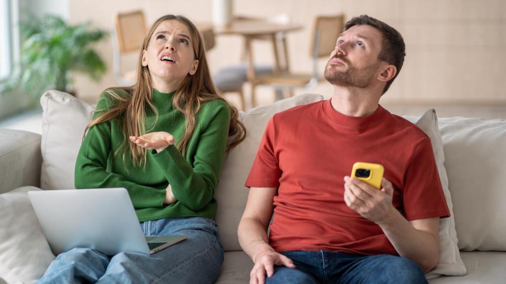 couple staring at their ceiling