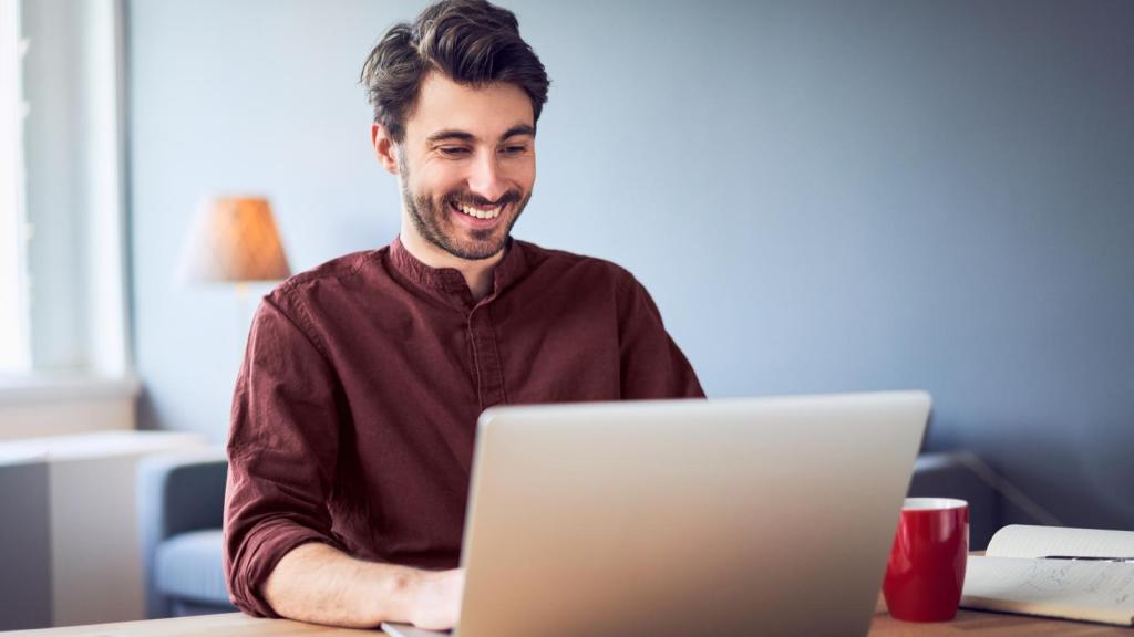 man working on a computer