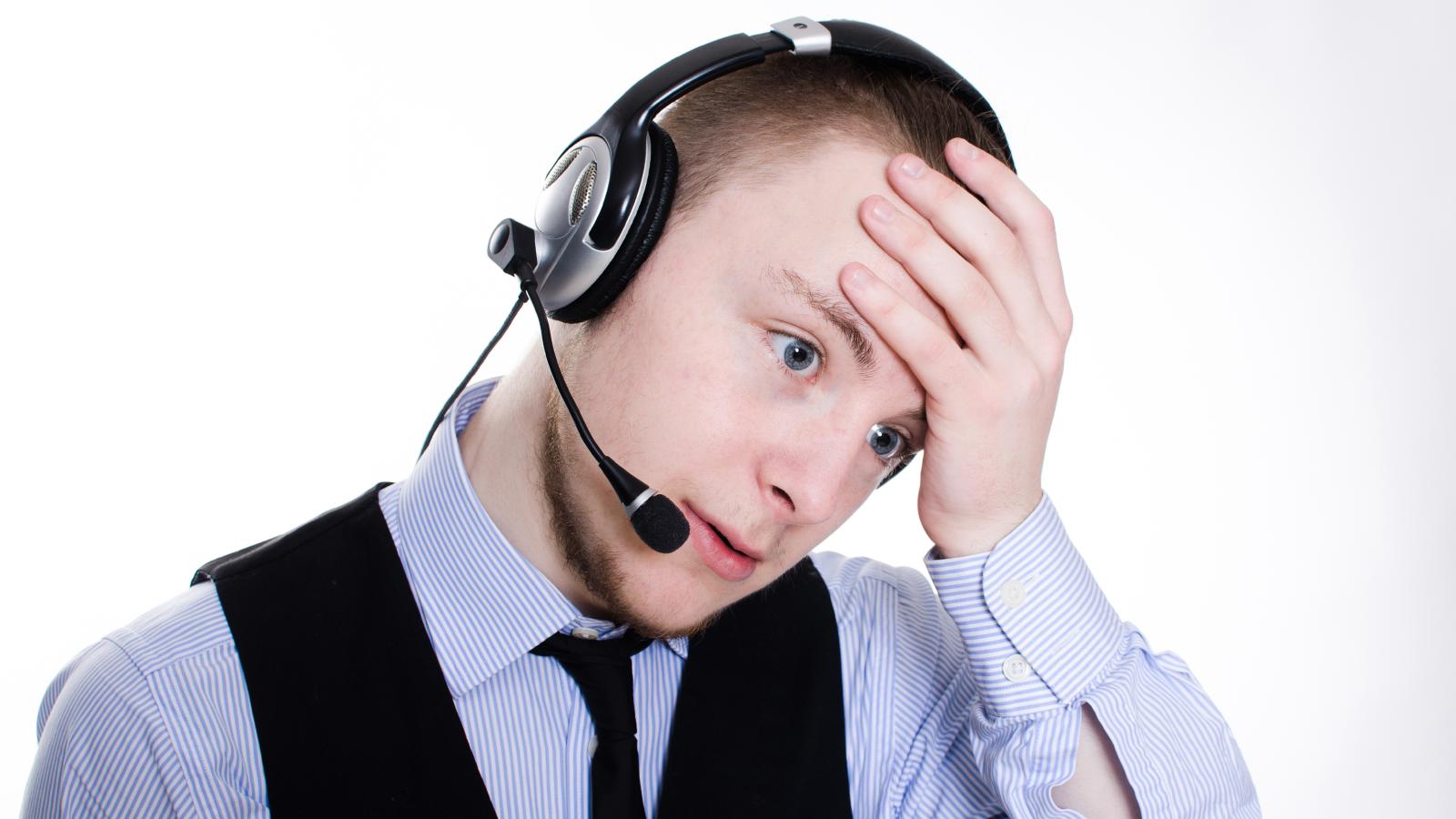 man wearing a headset