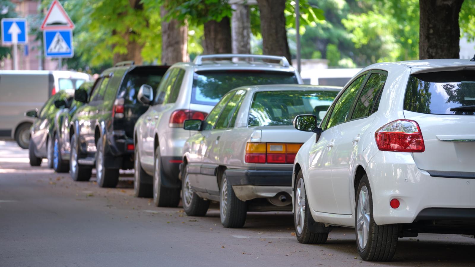 cars parked on a street