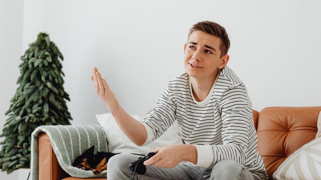 teenager sitting on the couch