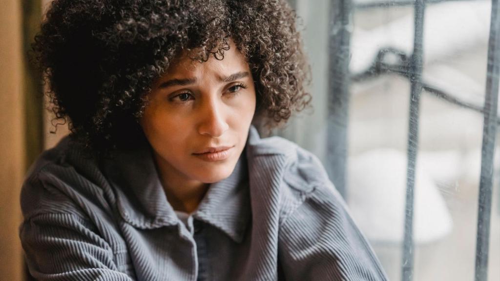 upset woman looking pensive