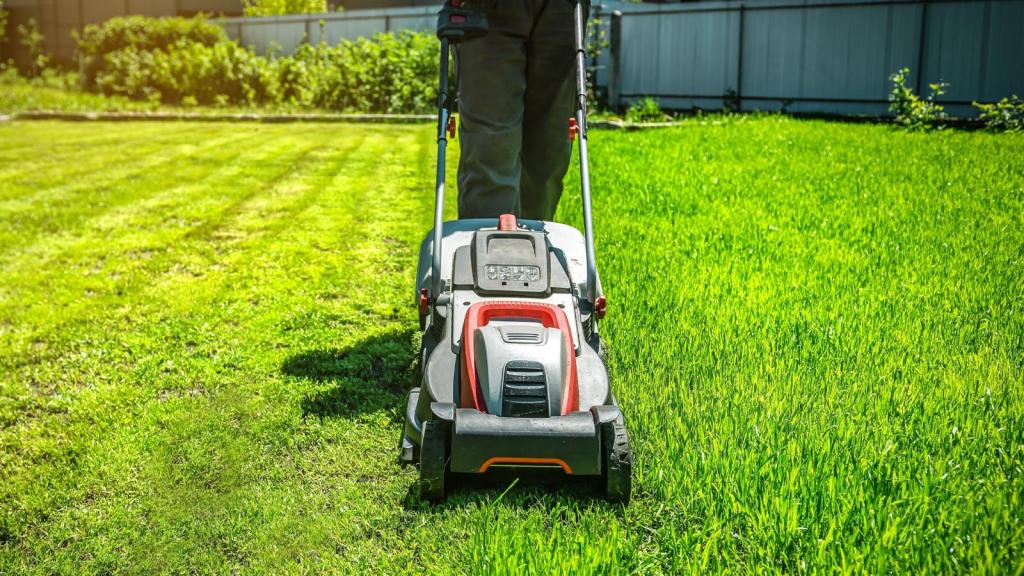 man mowing his lawn