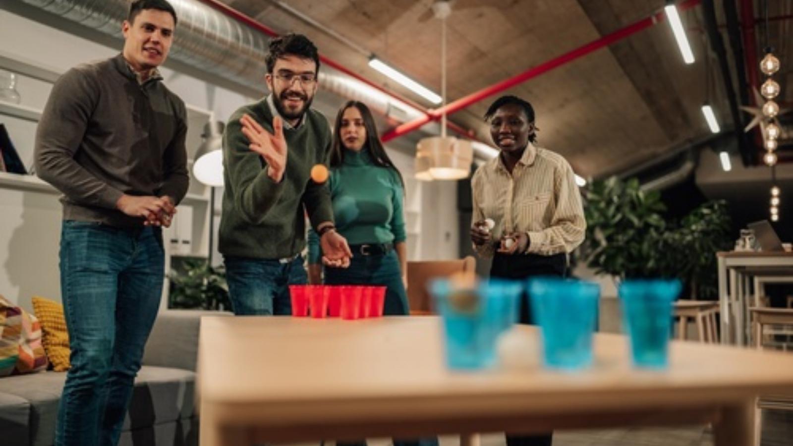 People having fun at work