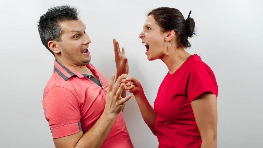 woman yelling at a man