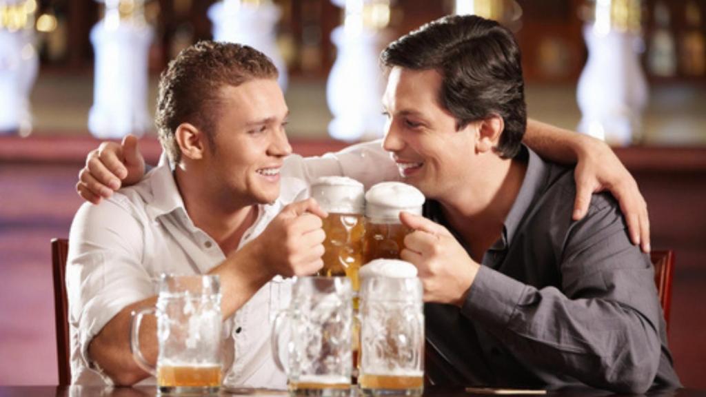 Drinking at the bar