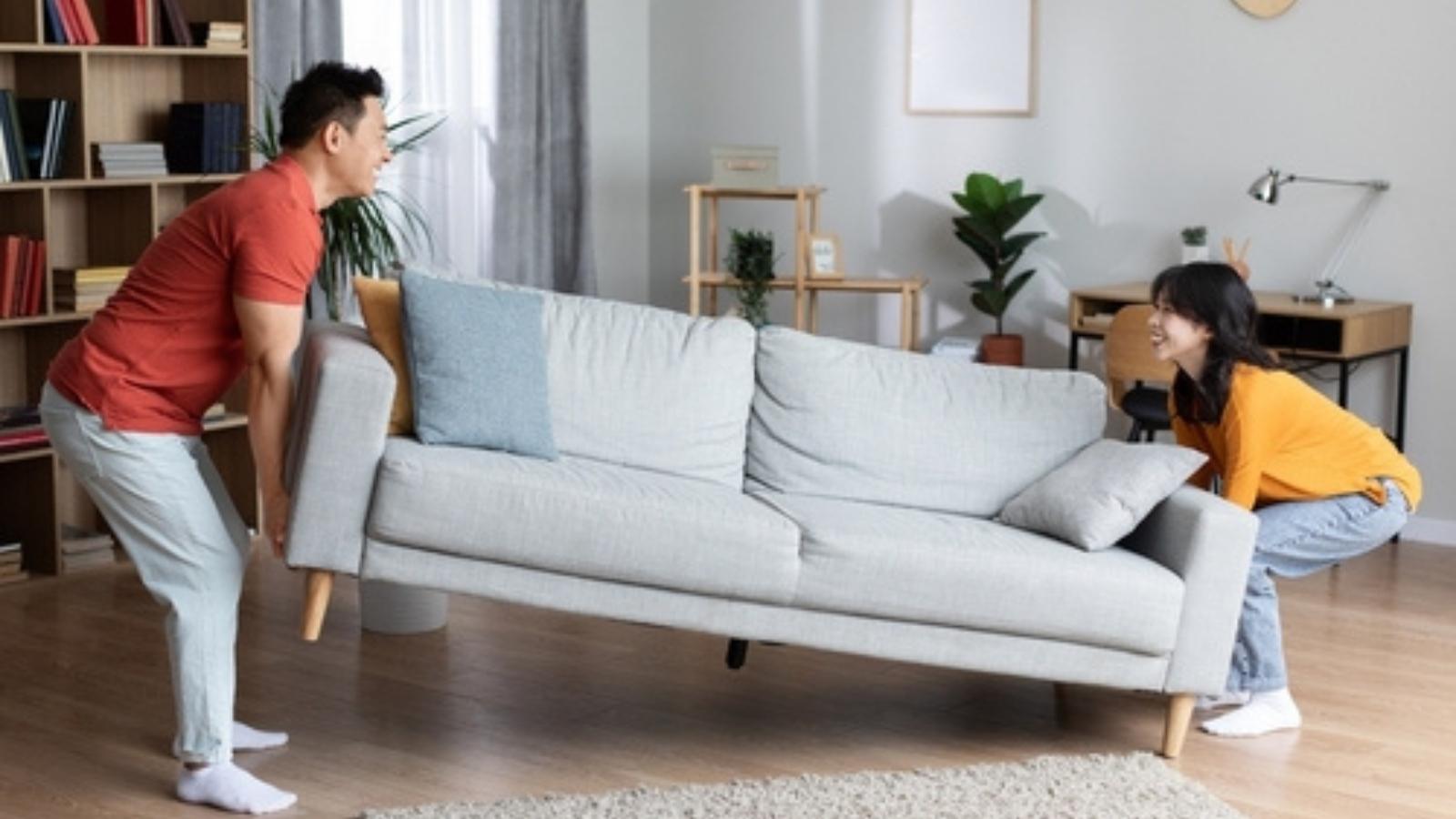 Couple Moves Into Downstairs Apartment, Then Discovers Upstairs Neighbors Constantly Rearranging Furniture Couple moving furniture
