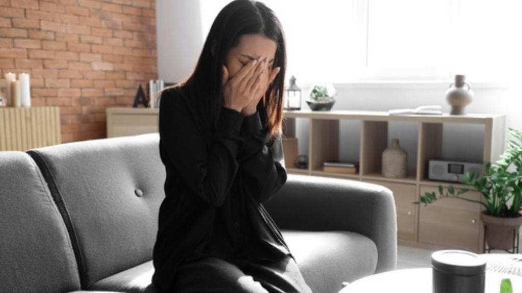 Woman grieving