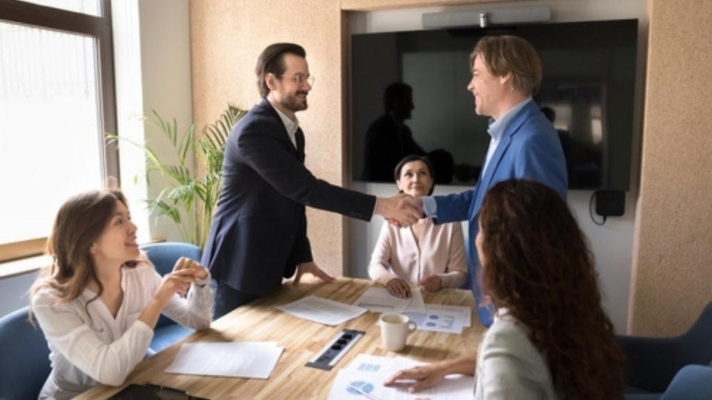 People meeting with HR