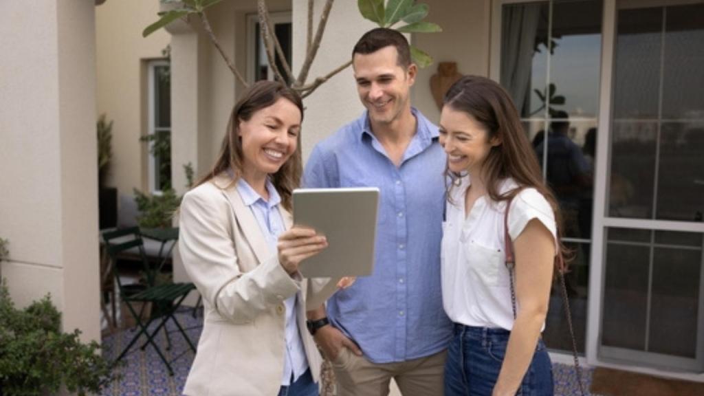 Realtor working with clients