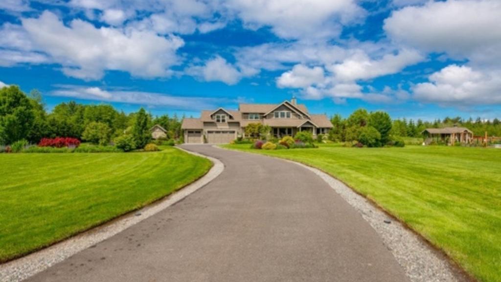 Rural house with long driveway