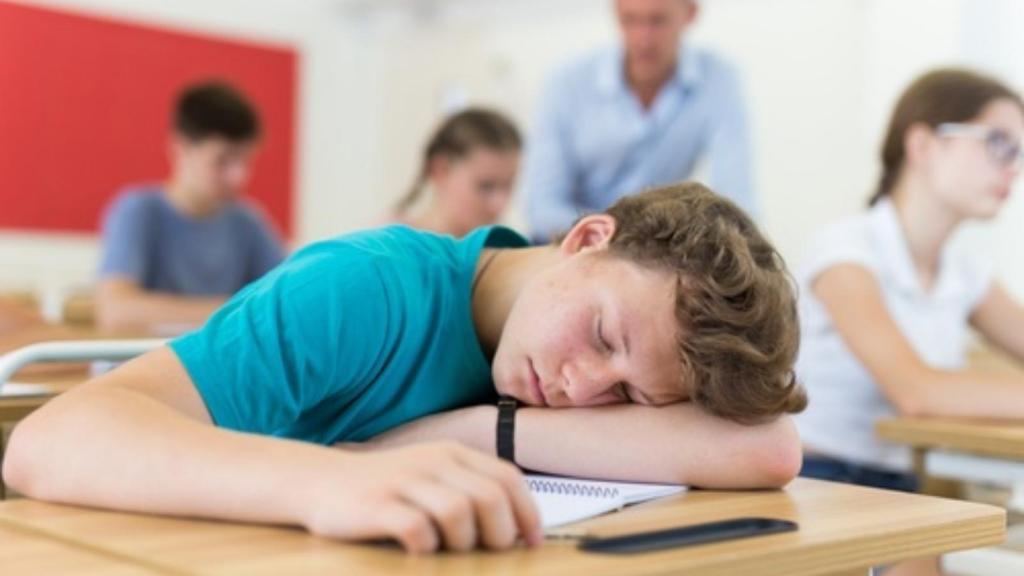 Kid sleeping in class