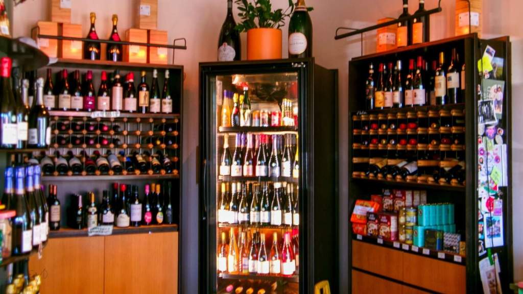 Wine for sale in a liquor store