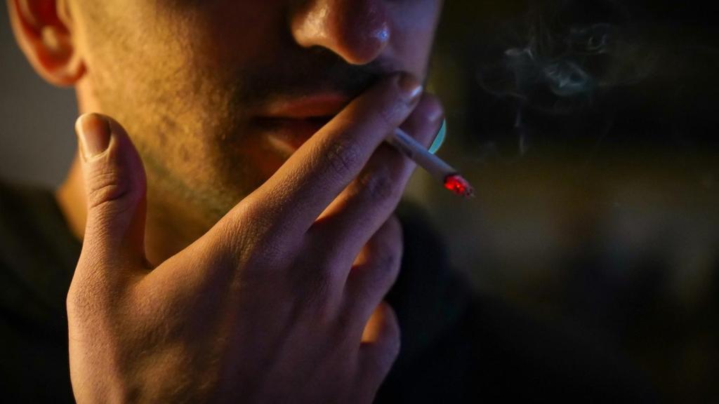 Man smoking a cigarette