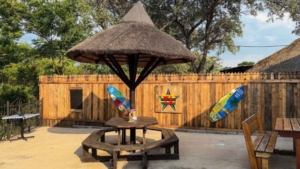 Backyard that's been converted into a bar