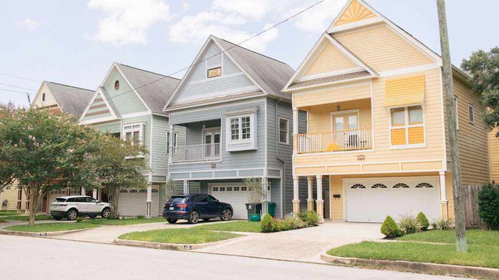 Two story houses in a row