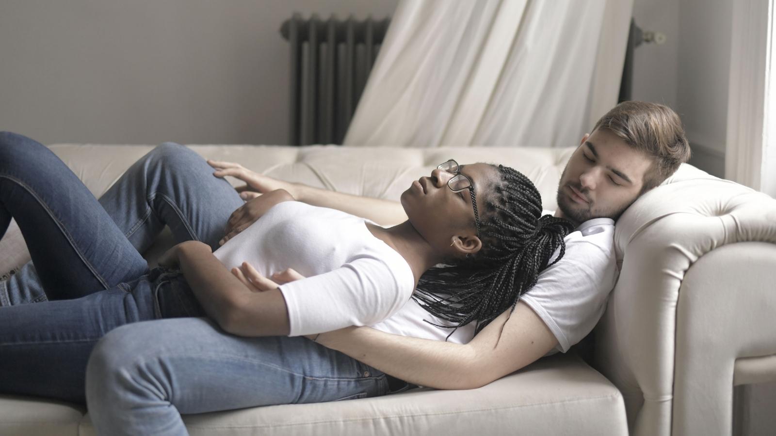 Shes in Pain!: Teen Boy Branded Immature After Refusing to Disturb Sleeping Girlfriend Man holding his GF while she sleeps off a migraine