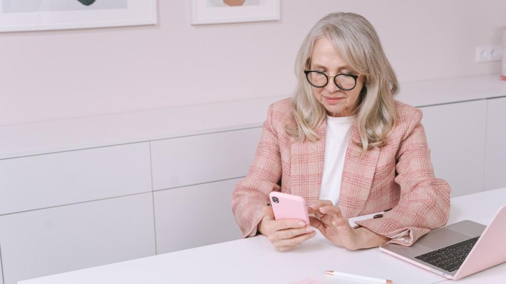 Business owner checking her email