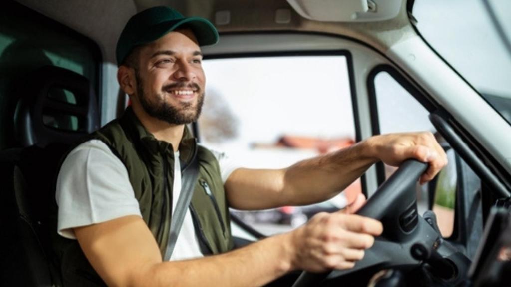 Happy truck driver