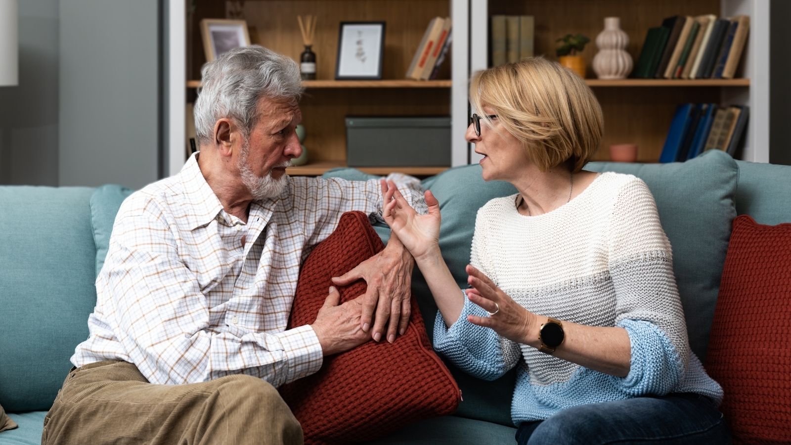 older couple having a conversation