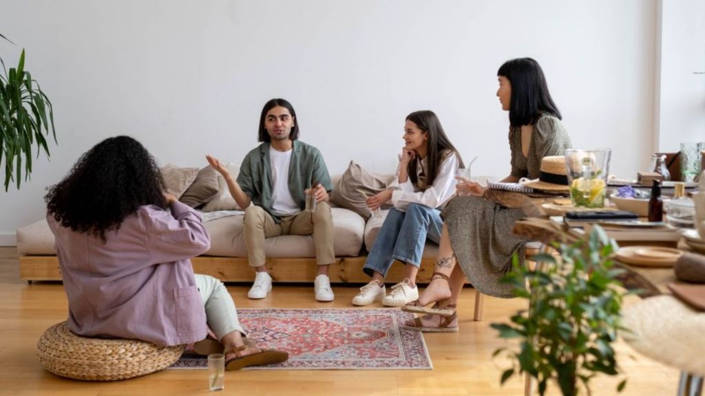 A small gathering at home with friends