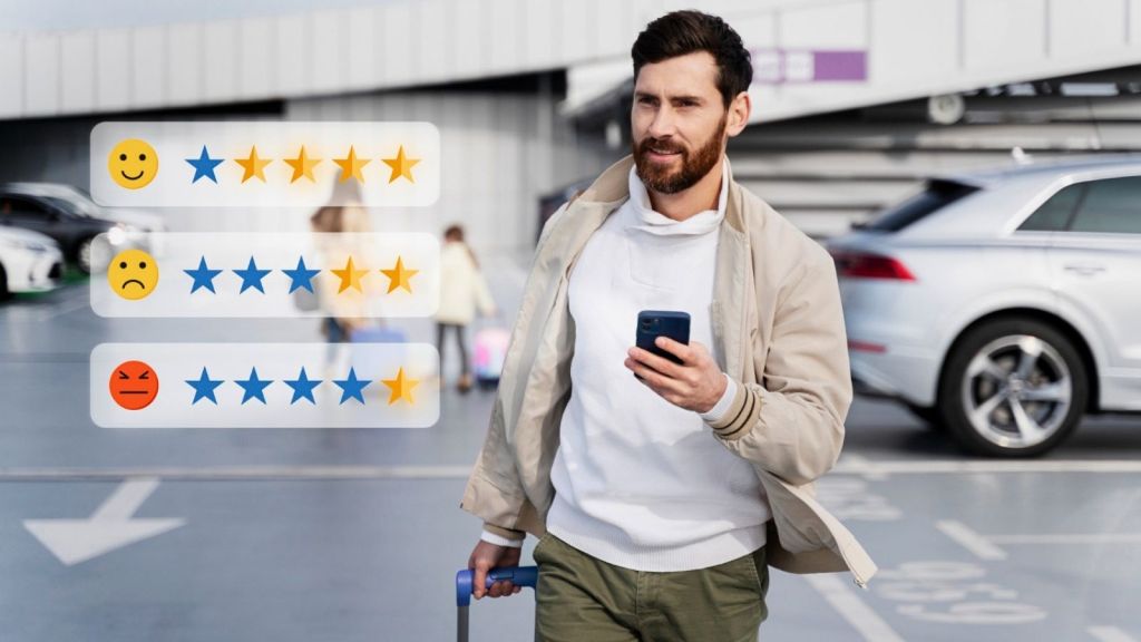 Man leaving a review