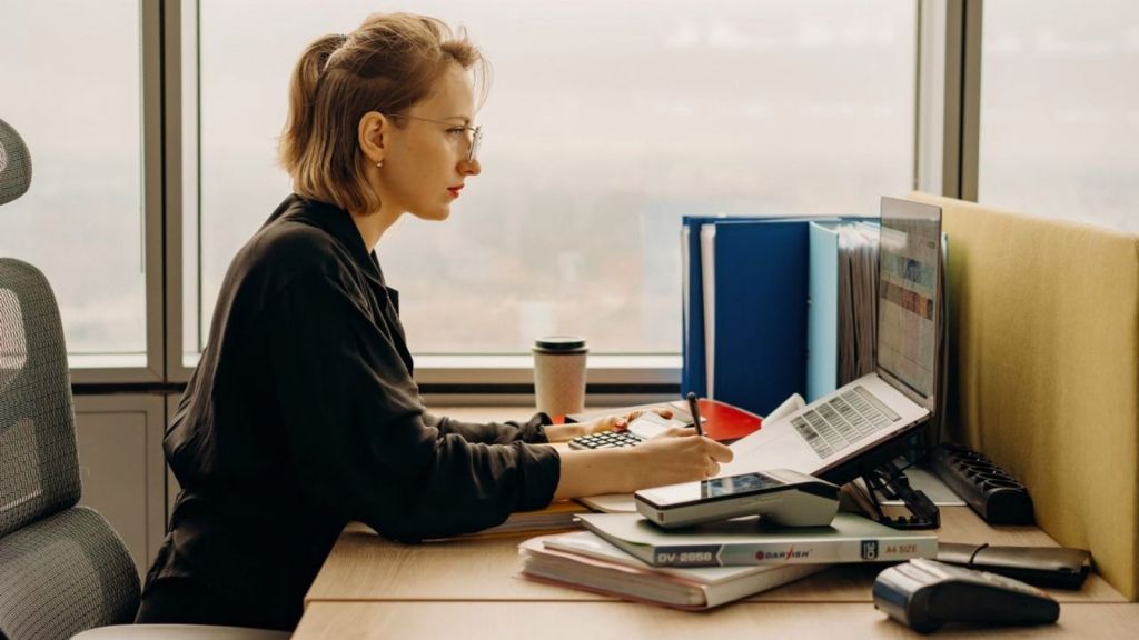 Woman working at an office