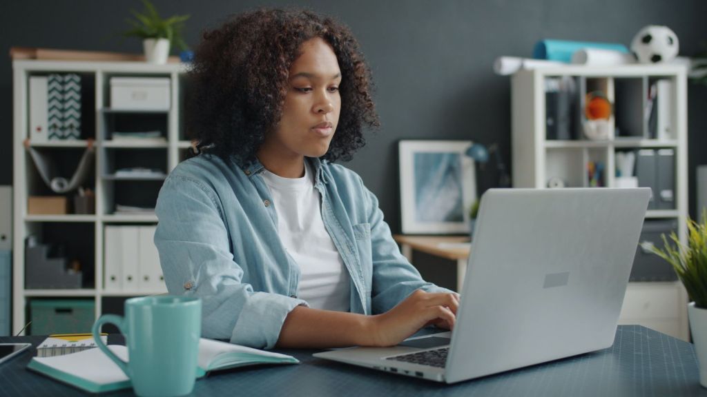 Woman working from home