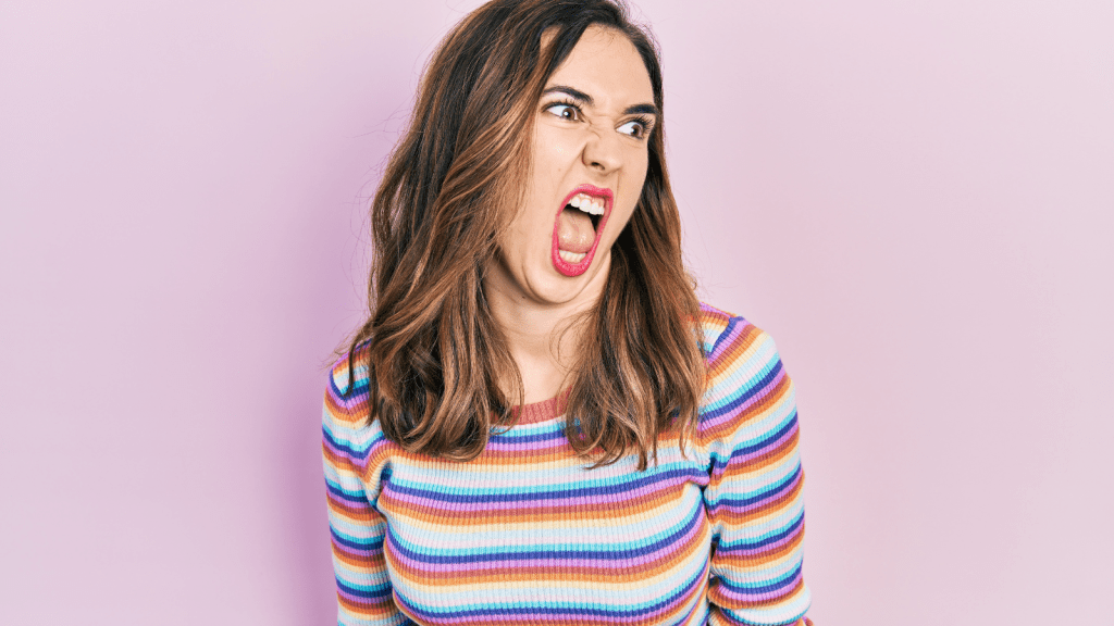 angry young woman yelling