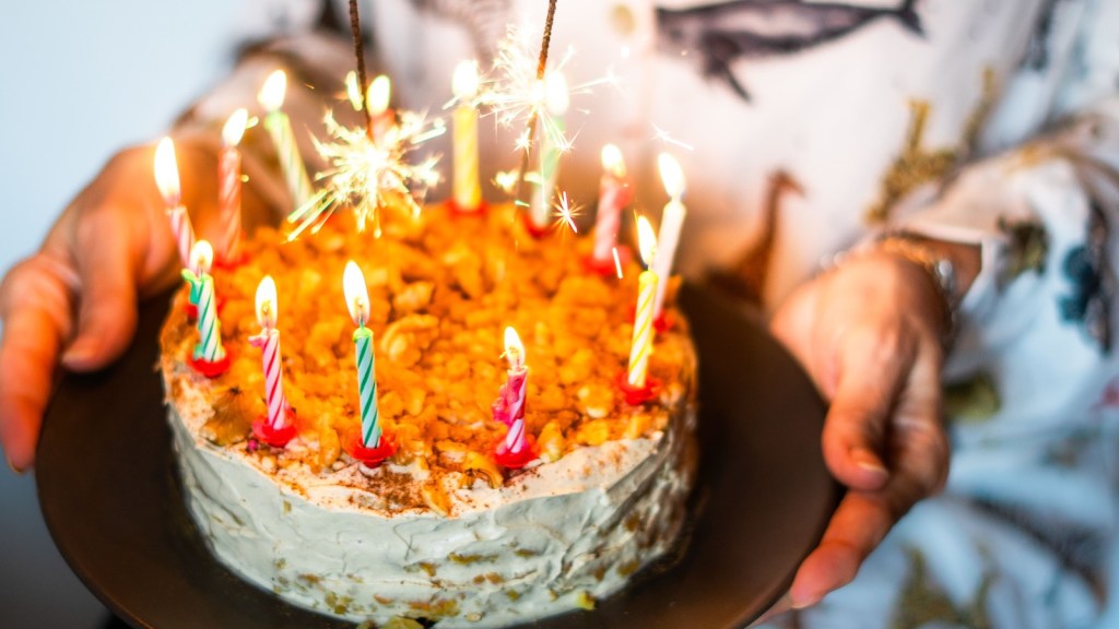 birthday cake with candles