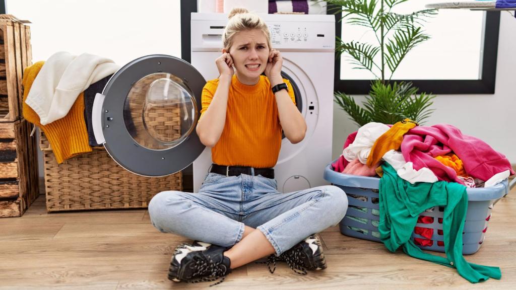 woman by a washing machine