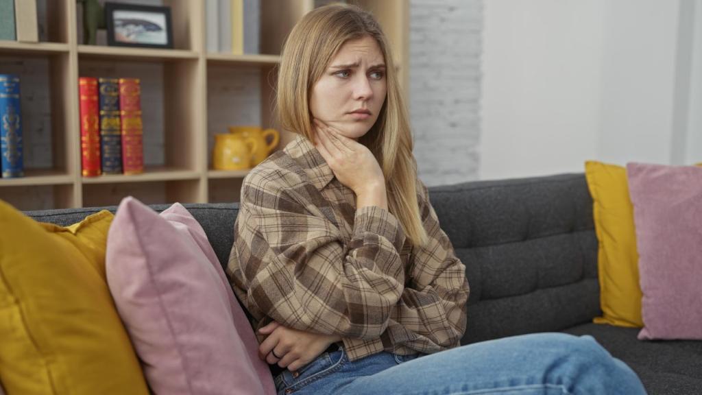 woman sitting on a couch