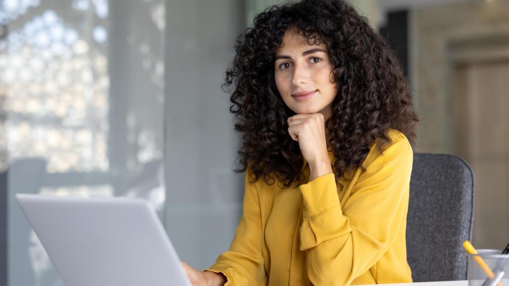 woman working on a computer