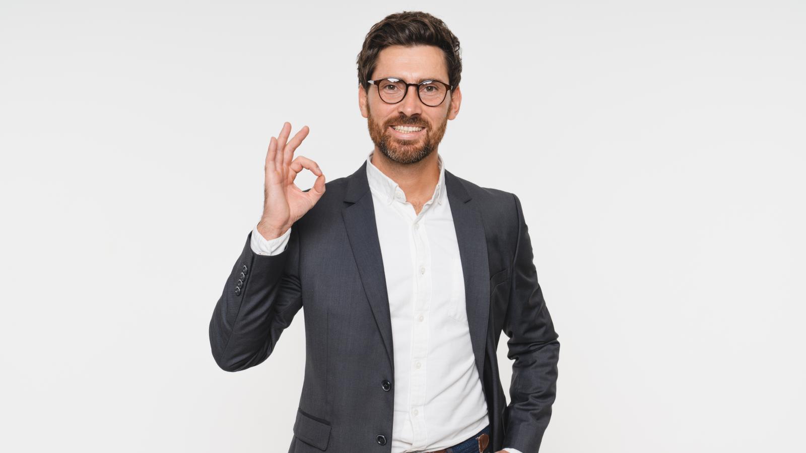 man giving an okay sign