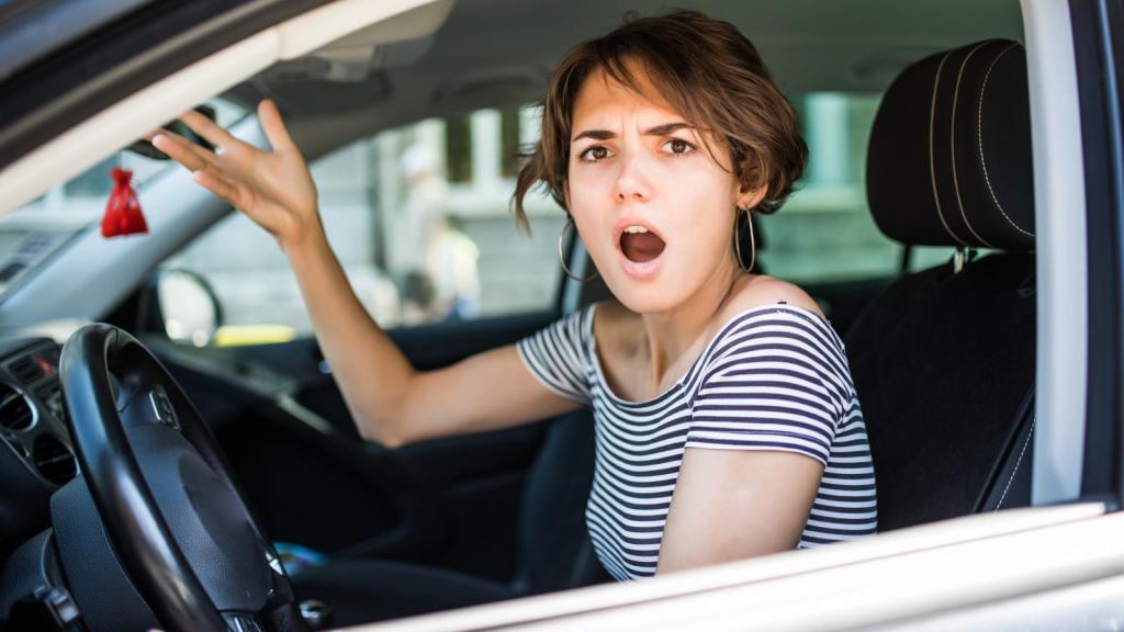 woman in a car