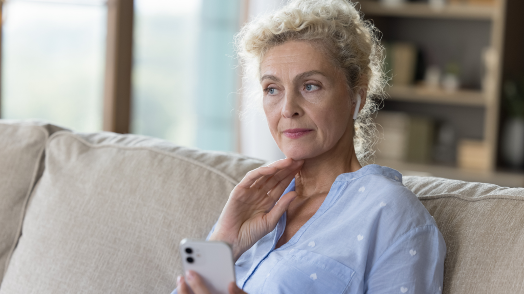concerned serious older woman