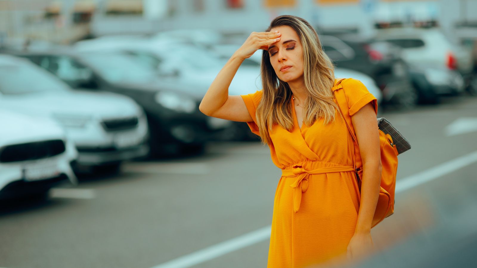 confused woman private parking