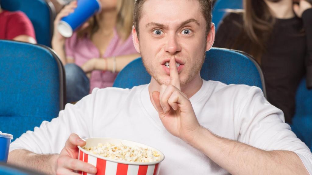 man in a movie theater