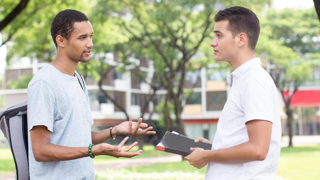 two men having a talk