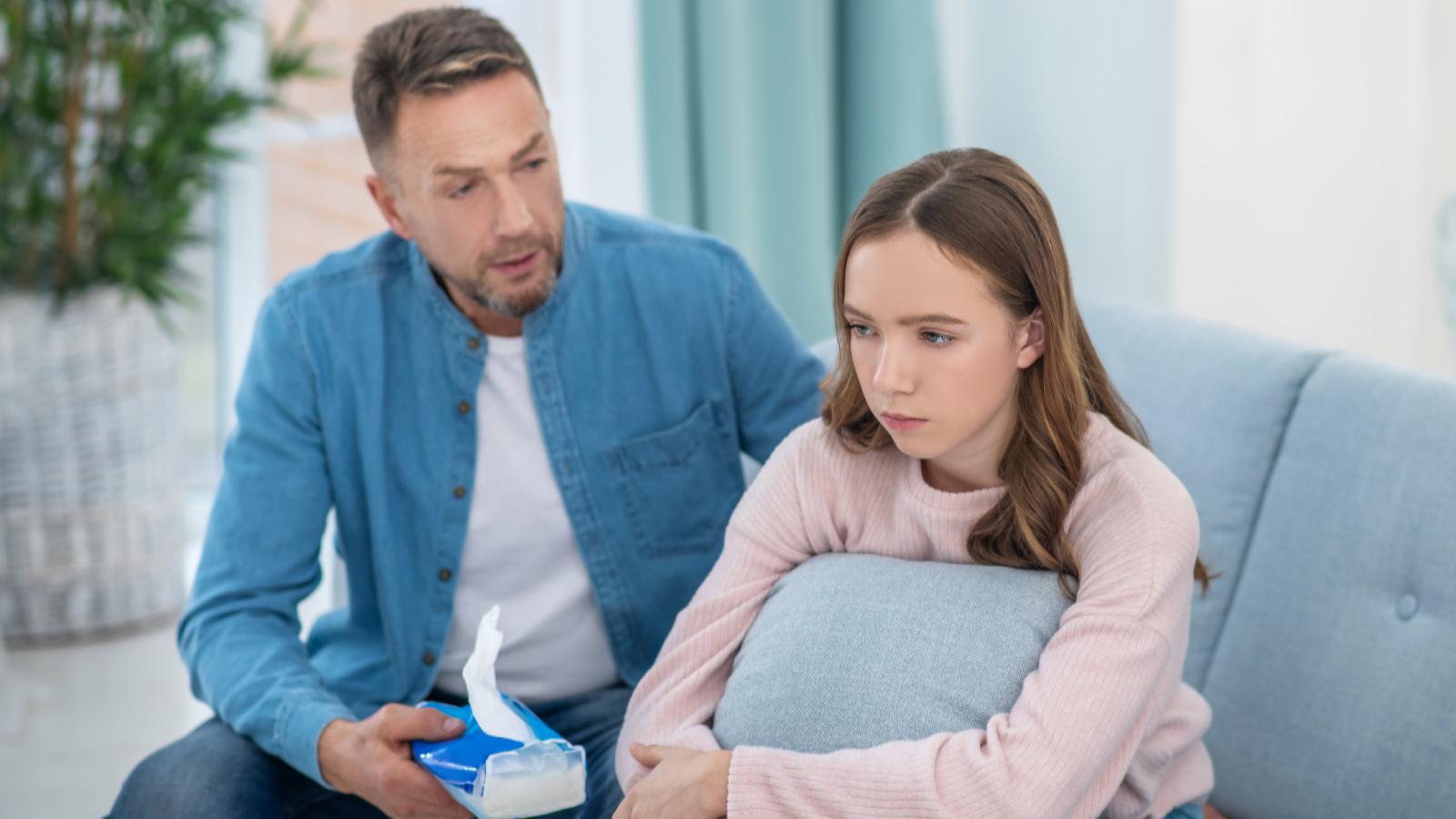 Dad Opens His Home to His Daughter’s Friend During a Family Crisis—But His Daughter Isn’t Happy man talking to his daughter