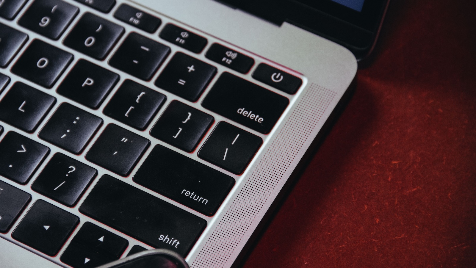 delete key on a laptop keyboard
