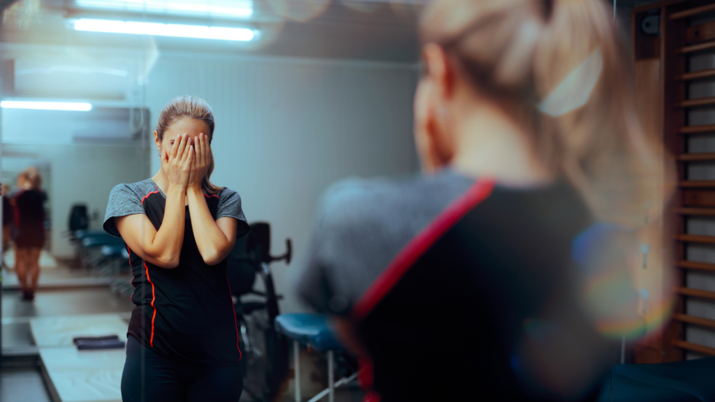 disappointed woman at gym