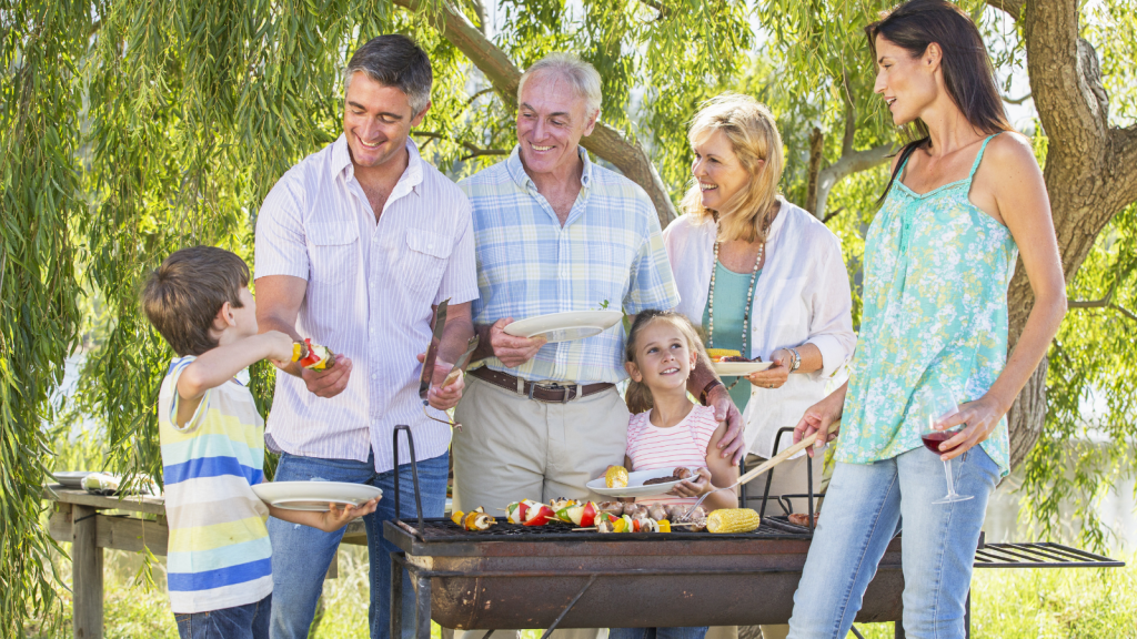 family gathering for barbecue
