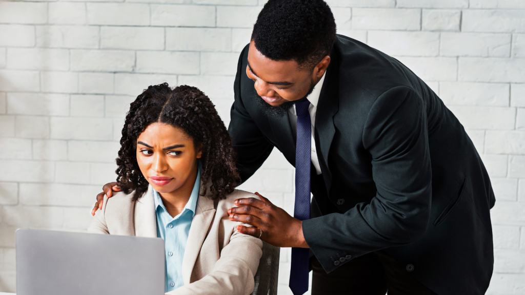 female employee wary of male boss approach