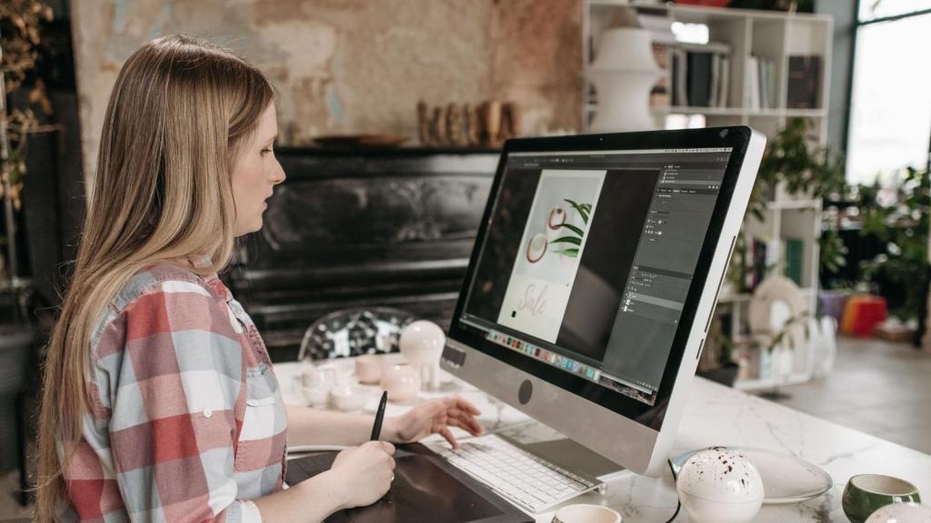 graphic designer working on her computer
